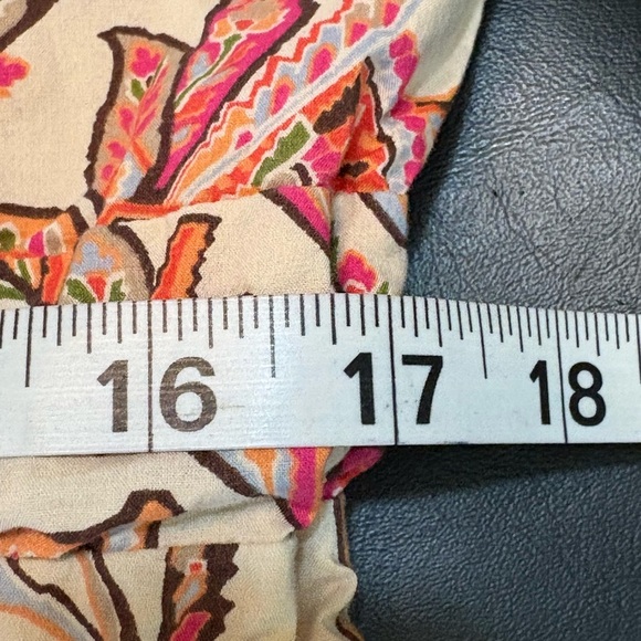 Tommy Hilfiger Pink and Cream Paisley Midi Dress size L with tie waist - Picture 7 of 13